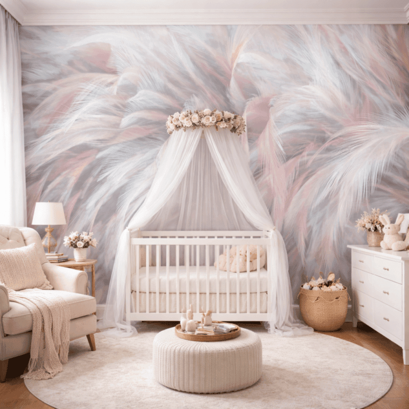 Pastel Tüy Desenli Modern Duvar KaÄıdı