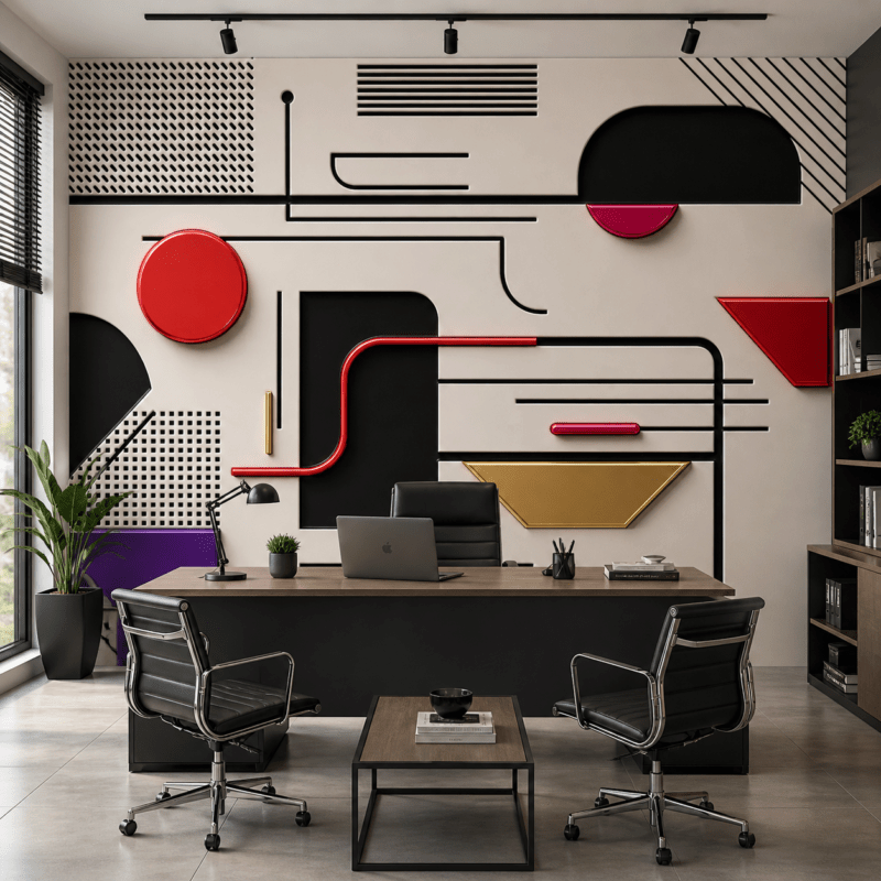 Modern Geometrik Soyut Desenli Duvar KaÄÄ±dÄ±